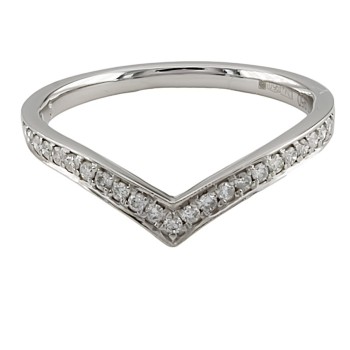Platinum Diamond Wishbone Ring Size L